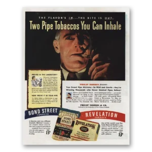 1945 Philip Morris Print Ad | Bond Street And Revelation Tobacco