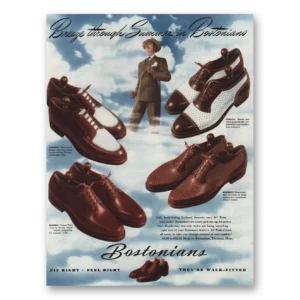 1945 Bostonian Shoes Print Ad | Breeze Through Summer