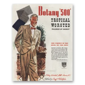 1945 Botany Print Ad | Tropical Worsted