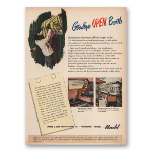 1945 Budd Print Ad | Open Berth