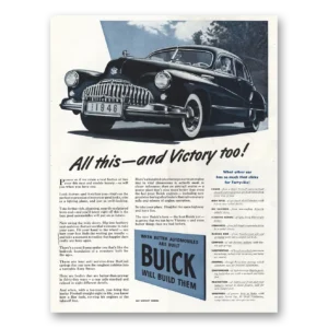 1945 Buick Print Ad | All This Victory Too