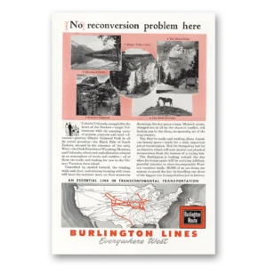 1945 Burlington Route Print Ad | No Reconversion