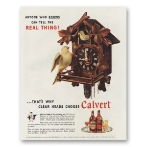 1945 Calvert Whiskey Print Ad | Cuckoo Clock