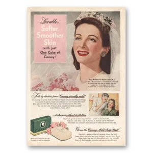 1945 Camay Soap Print Ad | Mrs William H Geyer