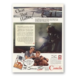 1945 Camel Cigarettes Print Ad | Clear That Harbor