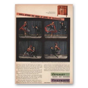 1945 Capeworth Farnsworth Television Print Ad | Attend Show