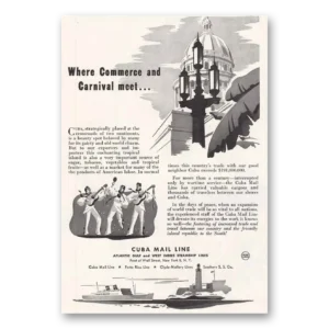 1945 Cuba Mail Line Print Ad | Carnival