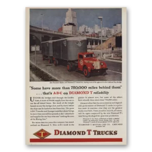 1945 Diamond T Trucks Print Ad | San Francisco