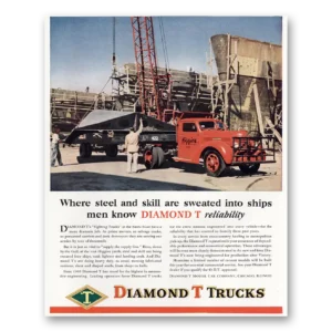 1945 Diamond T Trucks Print Ad | Steel Skill