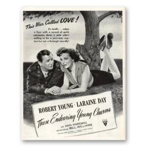 1945 Those Endearing Young Charms Movie Promo Print Ad | Robert Young