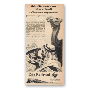 1945 Erie Railroad Print Ad | Camel