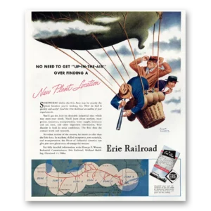 1945 Erie Railroad Print Ad | Get Up Air