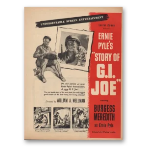 1945 Ernie Pyles Story of GI Joe Print Ad | Burgess Meredith