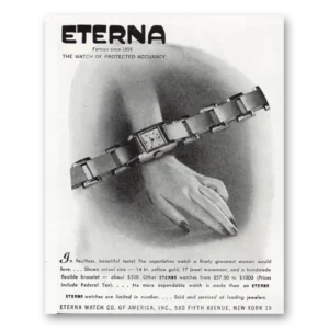 1945 Eterna Watch Print Ad | Faultless