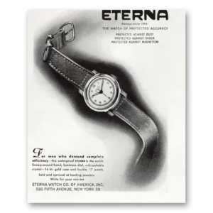 1945 Eterna Watch Print Ad | Men Demand