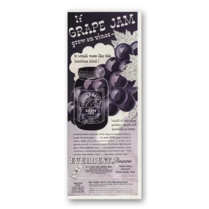 1945 Everbest Grape Jam Print Ad | Grew On Vines