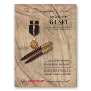 1945 Eversharp Print Ad | Distinguished Service Navy Medal
