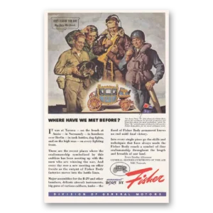 1945 Body by Fisher Print Ad | Army Navy