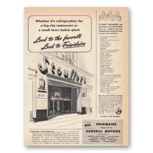 1945 Frigidaire Print Ad | Stouffer Restaurants