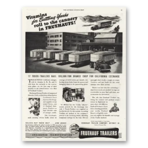1945 Fruehauf Trailer Print Ad | Battlling Yanks