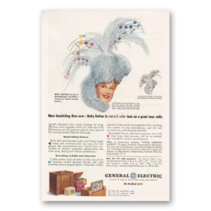 1945 General Electric Radio Print Ad | Betty Hutton Ge