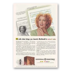 1945 General Electric Radio Print Ad | Jeanette Macdonald