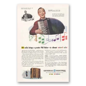 1945 General Electric Radio Print Ad | Phil Baker