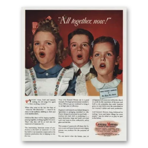 1945 General Motors Print Ad | All Together Now