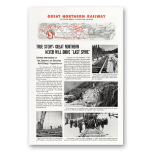 1945 Great Northern Railway Print Ad | Last Spike