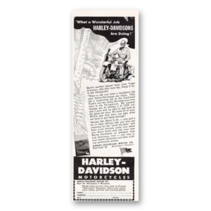 1945 Harley Davidson Print Ad | Wonderful Job