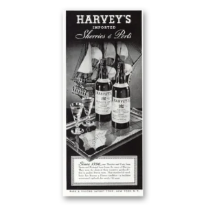 1945 Harveys Bristol Cream Print Ad | Sherries Ports