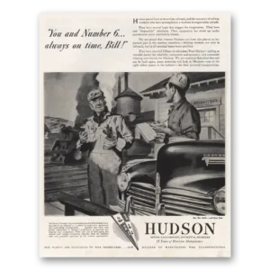 1945 Hudson Motor Car Print Ad | You Number 6