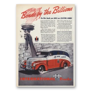 1945 International Trucks Print Ad | Bonds Billions