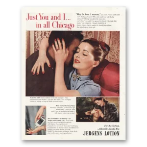 1945 Jergens Lotion Print Ad | Just You And I Chicago