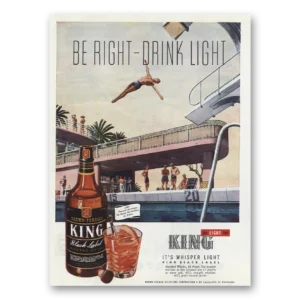 1945 King Whisky Print Ad | Diving