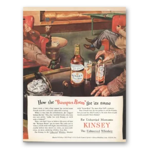 1945 Kinsey Whiskey Print Ad | Rumpus Room