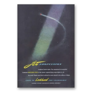 1945 Lockheed Shooting Star Print Ad | Jet Propulsion