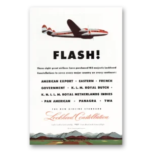 1945 Lockheed Constellation Print Ad | Great Airlines