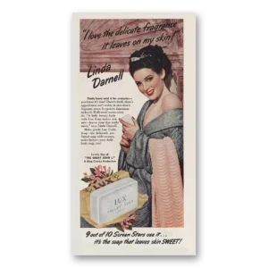 1945 Lux Soap Print Ad | Linda Darnell