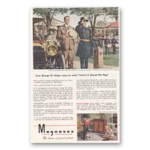 1945 Magnavox Radio Phonograph Print Ad | George M Cohan