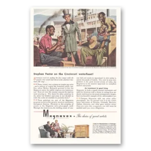 1945 Magnavox Radio Phonograph Print Ad | Stephen Foster