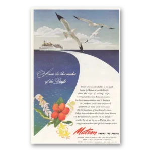 1945 Matson Line Print Ad | Blue Reaches