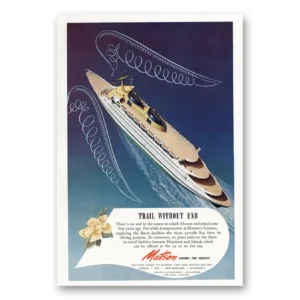 1945 Matson Line Print Ad | Trail Without End