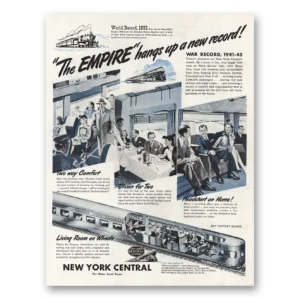 1945 New York Central Print Ad | Empire Hangs Up New Record
