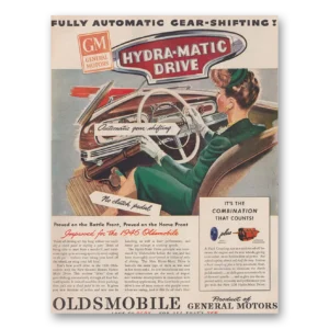 1945 Oldsmobile Hydra Matic Drive Print Ad | Gear Shifting