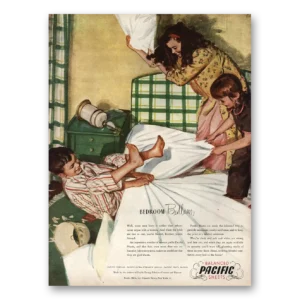 1945 Pacific Sheets Print Ad | Bedroom Bedlam