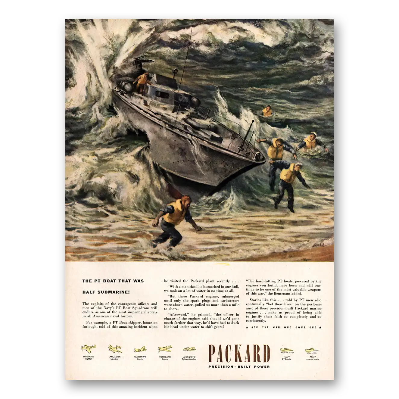 1945 Packard Print Ad | Pt Boat
