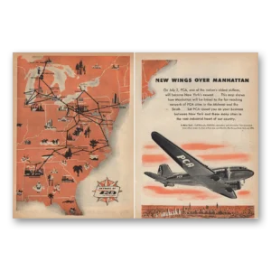 1945 PCA Airlines Print Ad | New Wings