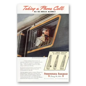 1945 Pennsylvania Railroad Print Ad | Rolls Along