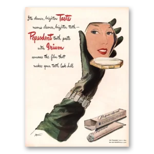 1945 Pepsodent Print Ad | Brighter Taste